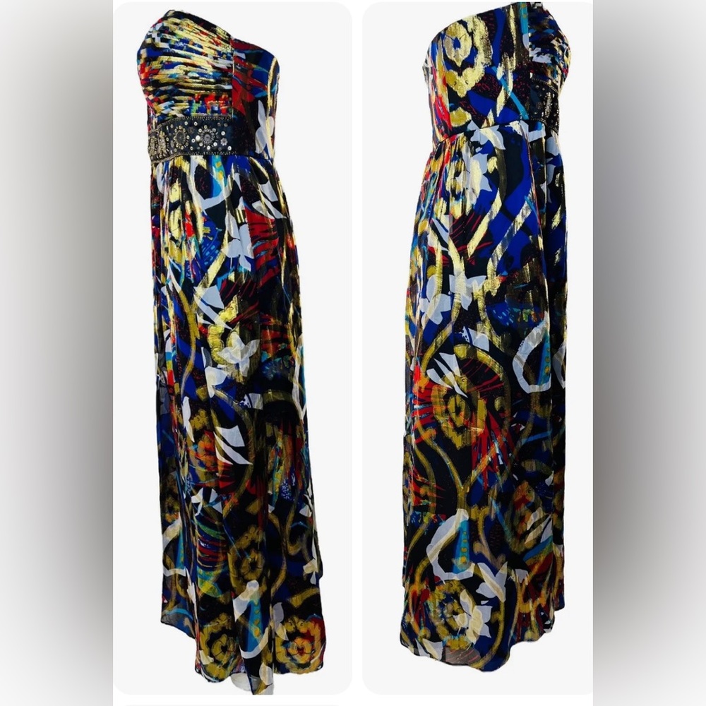 Oleg Cassini Boho Metallic Multi-Color / Beaded S… - image 3